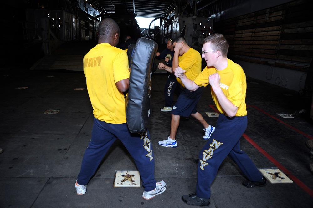 Armed Sentry Training Aboard USS Tortuga