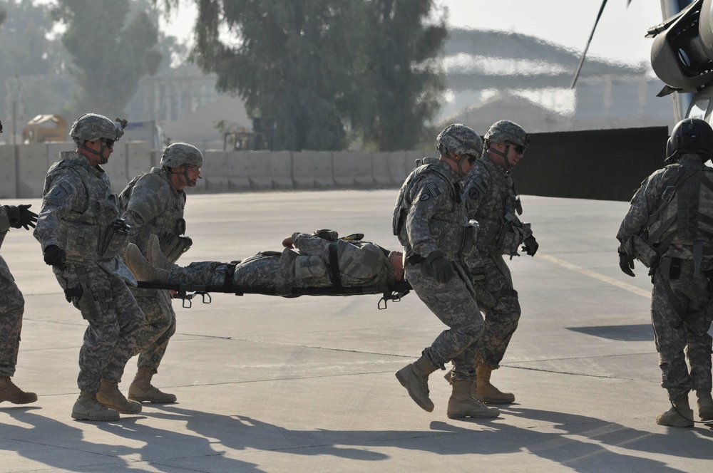 MEDEVAC training downrange