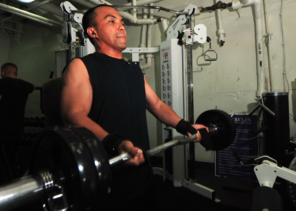 USS Pearl Harbor fitness action