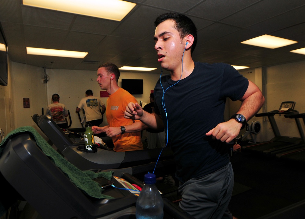 USS Pearl Harbor fitness action