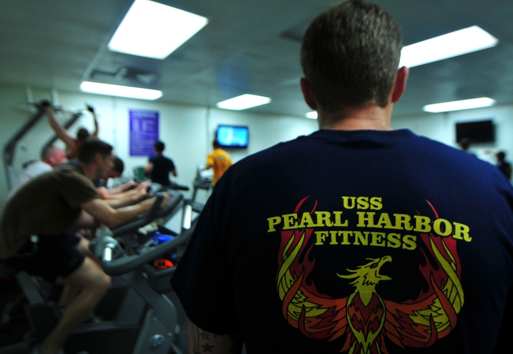 USS Pearl Harbor fitness action