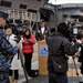 Sailors speak with Japanese media