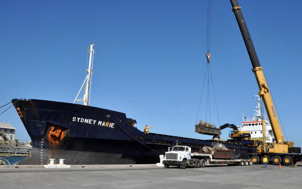 Scrap metal being loaded