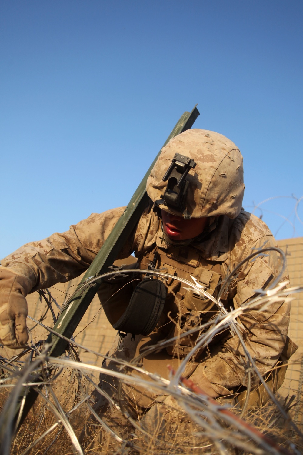 Combat engineers clear area for vehicle checkpoint