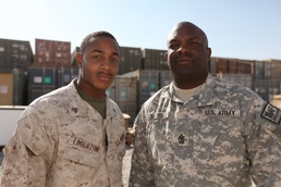 Marine son reunites with Army dad in Afghanistan