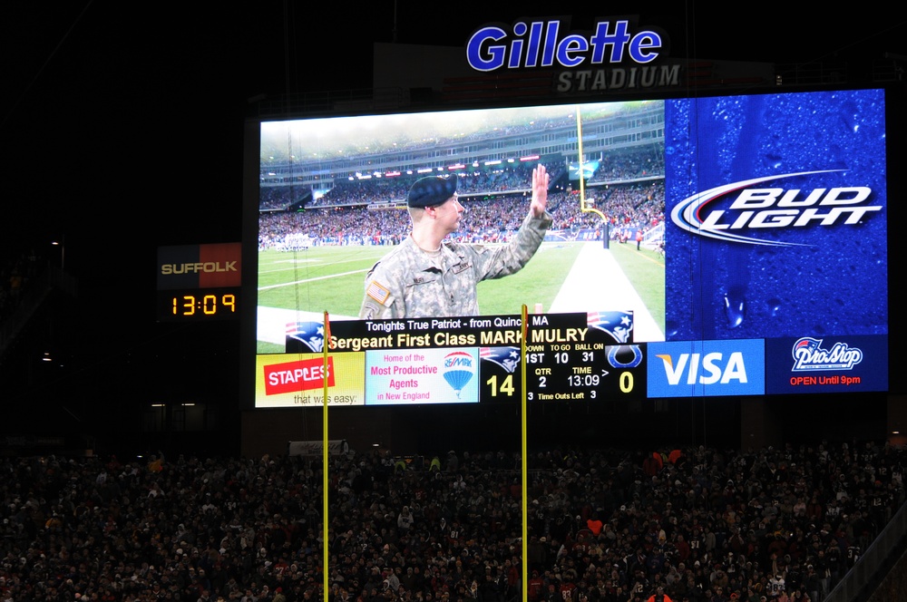 New England Patriots salute local hero during game