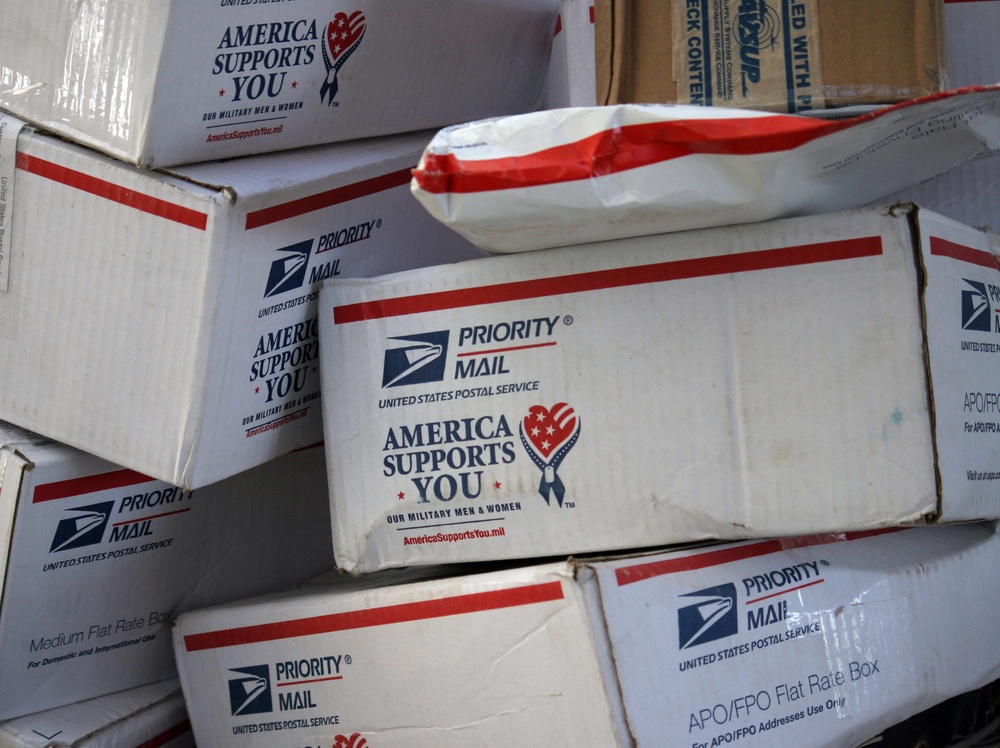 Sustainment soldiers in southern Afghanistan unite, work around the clock to tackle holiday mail surge