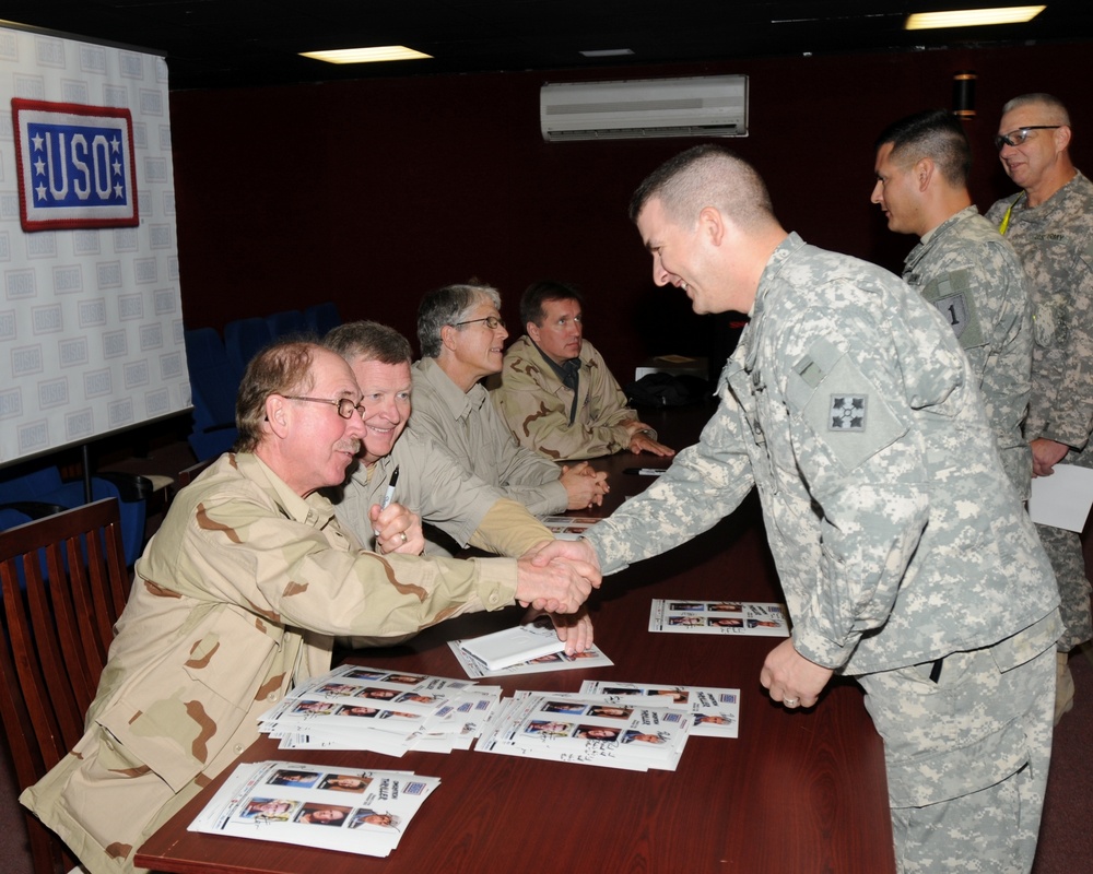 Soldier meets favorite author: Action thriller authors visit service members in Basra