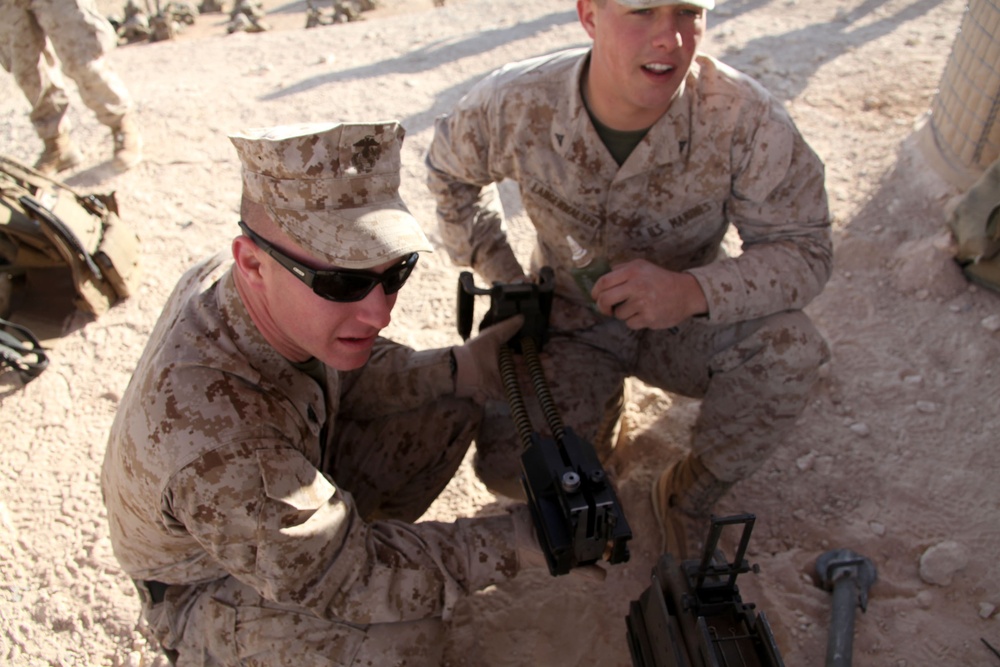 Marines prepare to stand watch over Camp Leatherneck