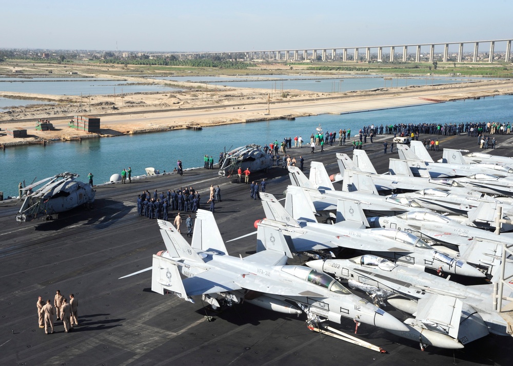 USS Harry S. Truman passes through Suez Canal