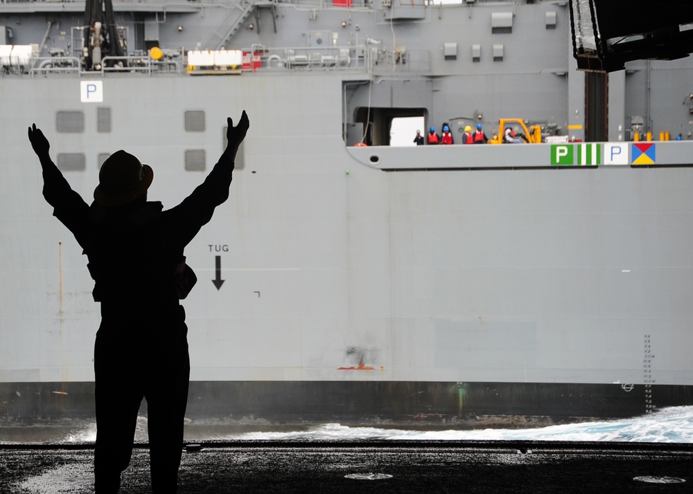 USS George Washington takes on supplies