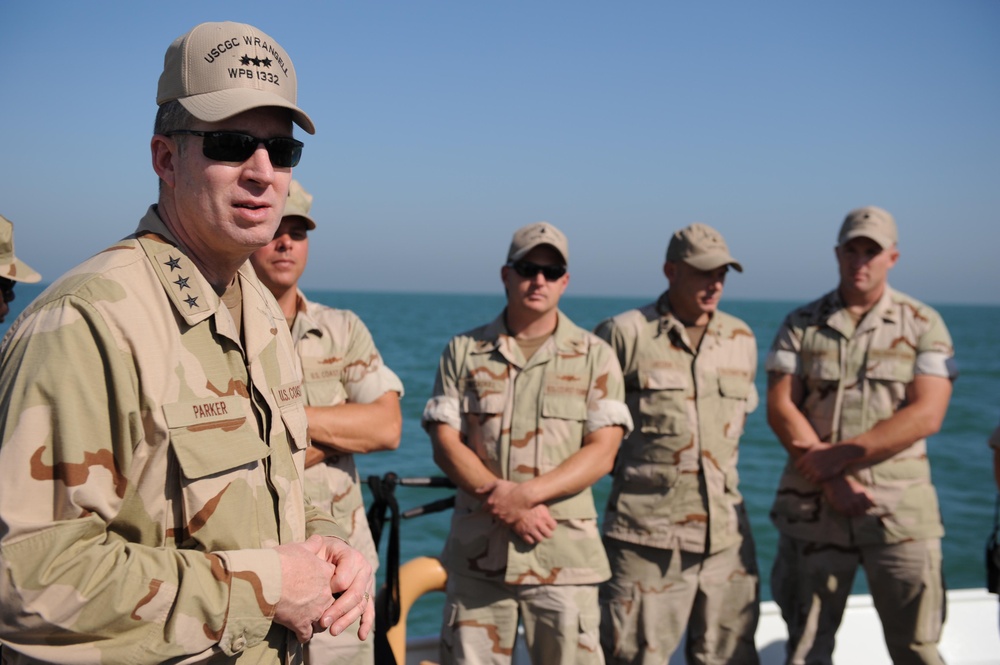 Vice Admiral Parker visits deployed Coast Guard members