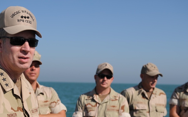 Vice Admiral Parker visits deployed Coast Guard members