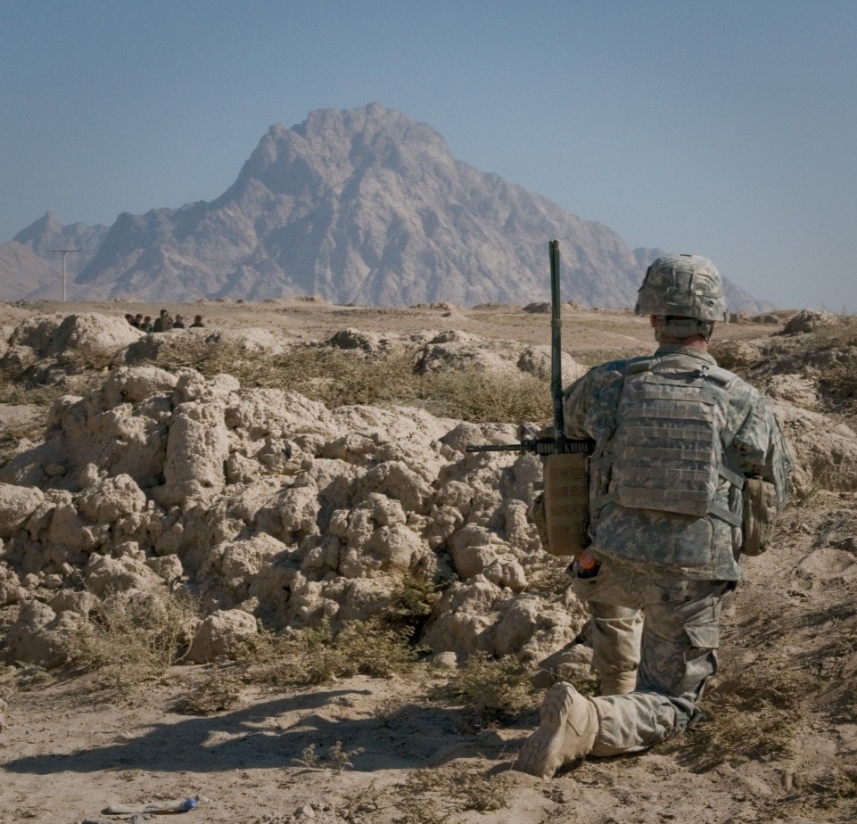 Soldier's patrol in Afghanistan