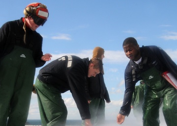 Washdown of the USS George H.W. Bush's Deck