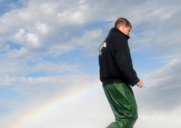 Washdown of the USS George H.W. Bush's Deck