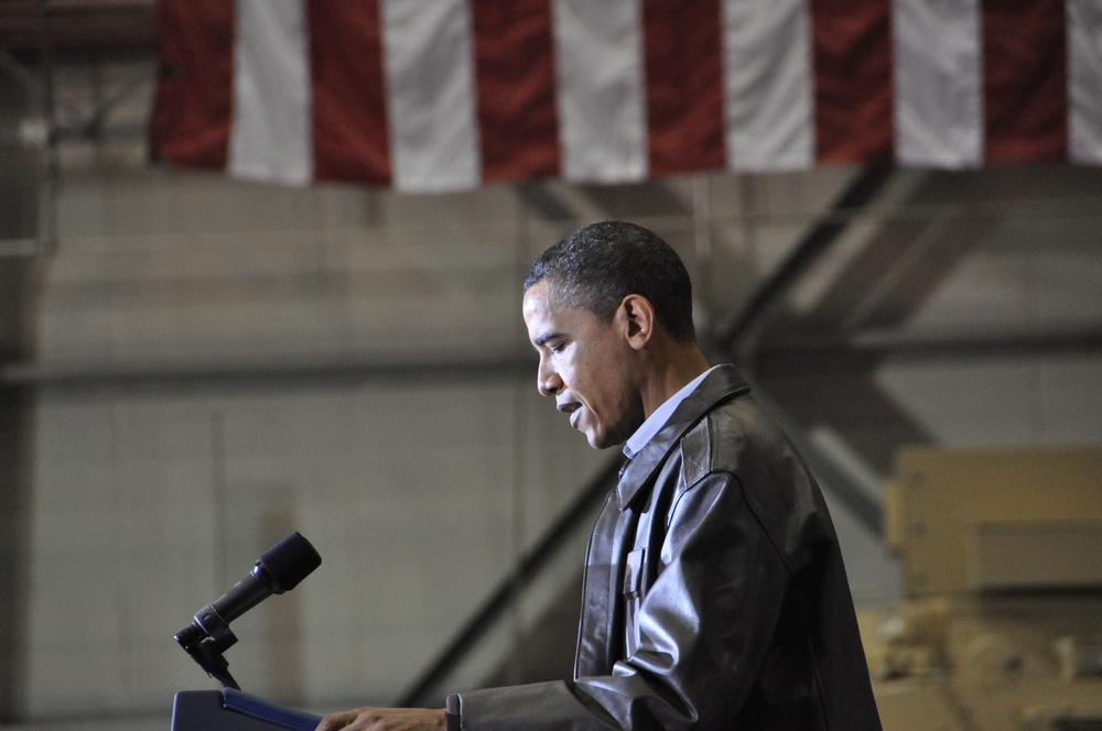 The President makes a surprise visit to Bagram Airfield