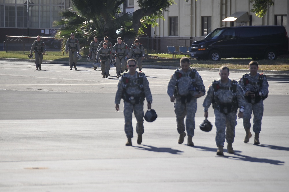 Soldiers and Marines Leap from C-17