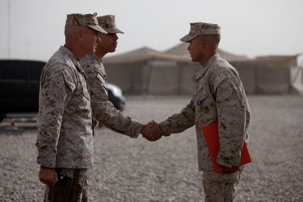 Marine awarded Purple Heart Medal in Afghanistan