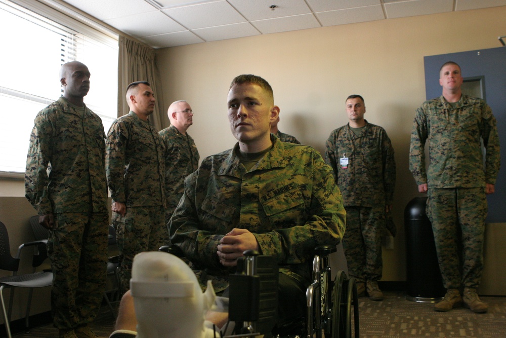 DVIDS - Images - Injured Marine receives combat meritorious promotion ...