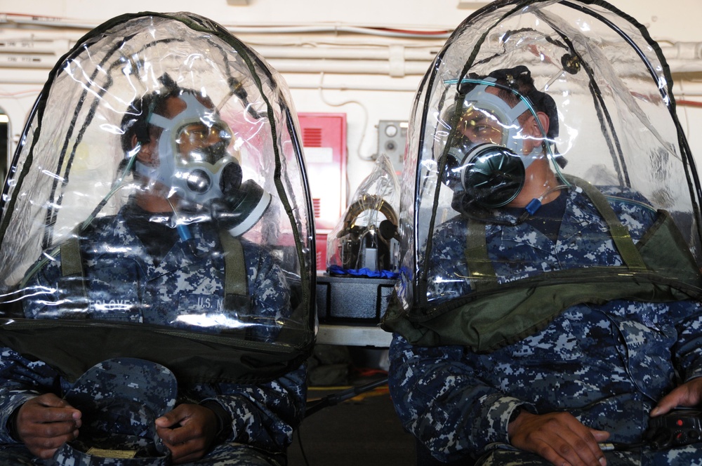 Mask testing aboard the USS Ronald Reagan