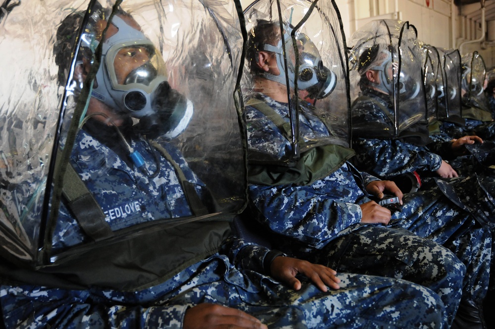 Mask testing aboard the USS Ronald Reagan
