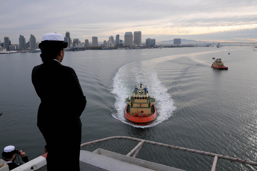 USS Nimitz Departs San Diego