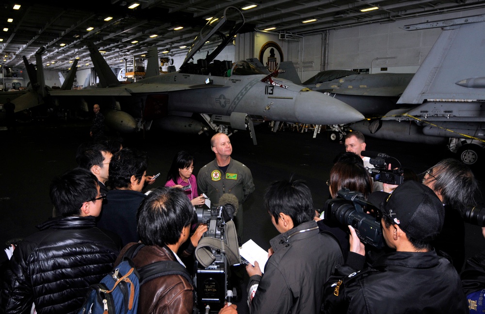 Commander of CAW-5 Talks With Reporters