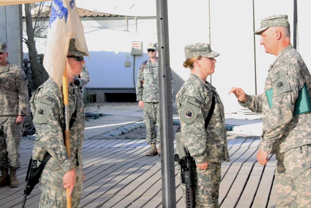 Two support battalion Soldiers receive promotion
