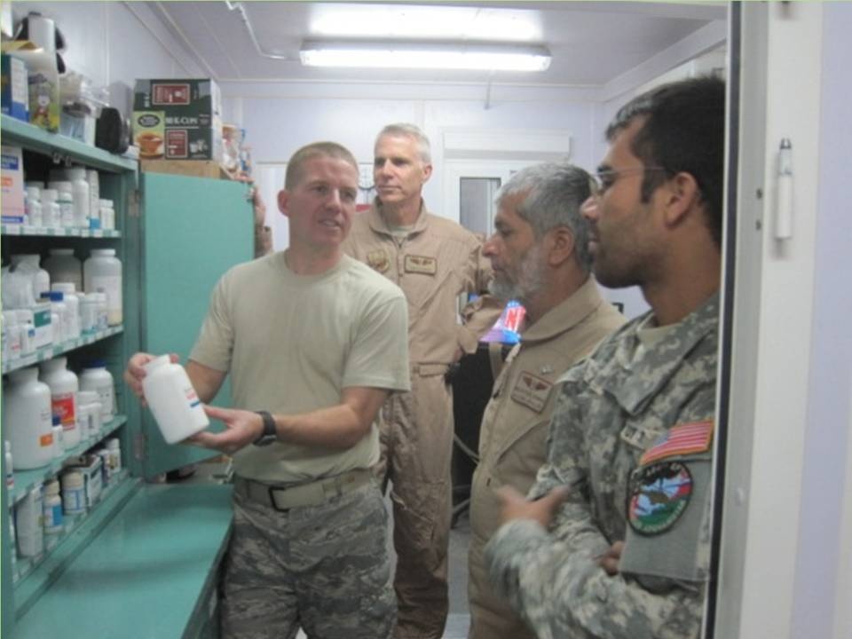 Kandahar Air Wing medical personnel visit 451 AEW medical clinic