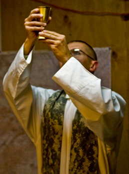 COP Charkh Soldiers celebrate Catholic Mass