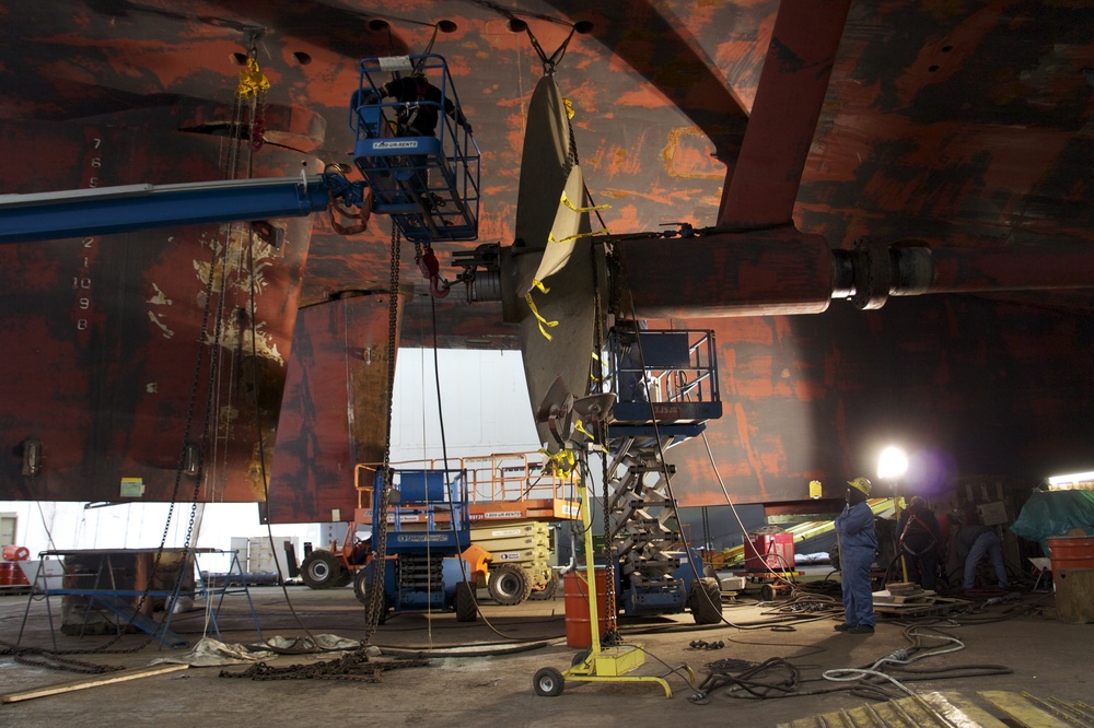 USS Bonhomme Richard Inside NASSCO Dry Dock