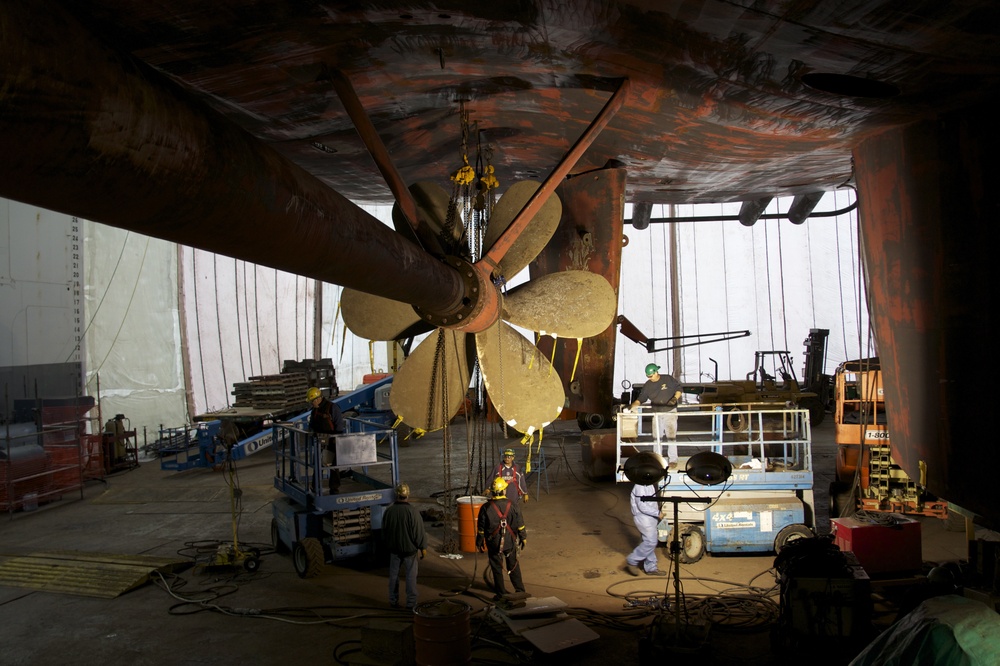 USS Bonhomme Richard Inside NASSCO Dry Dock