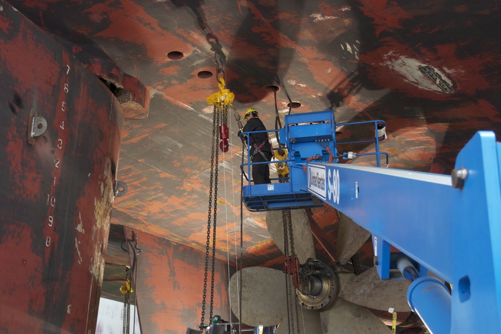 USS Bonhomme Richard Inside NASSCO Dry Dock