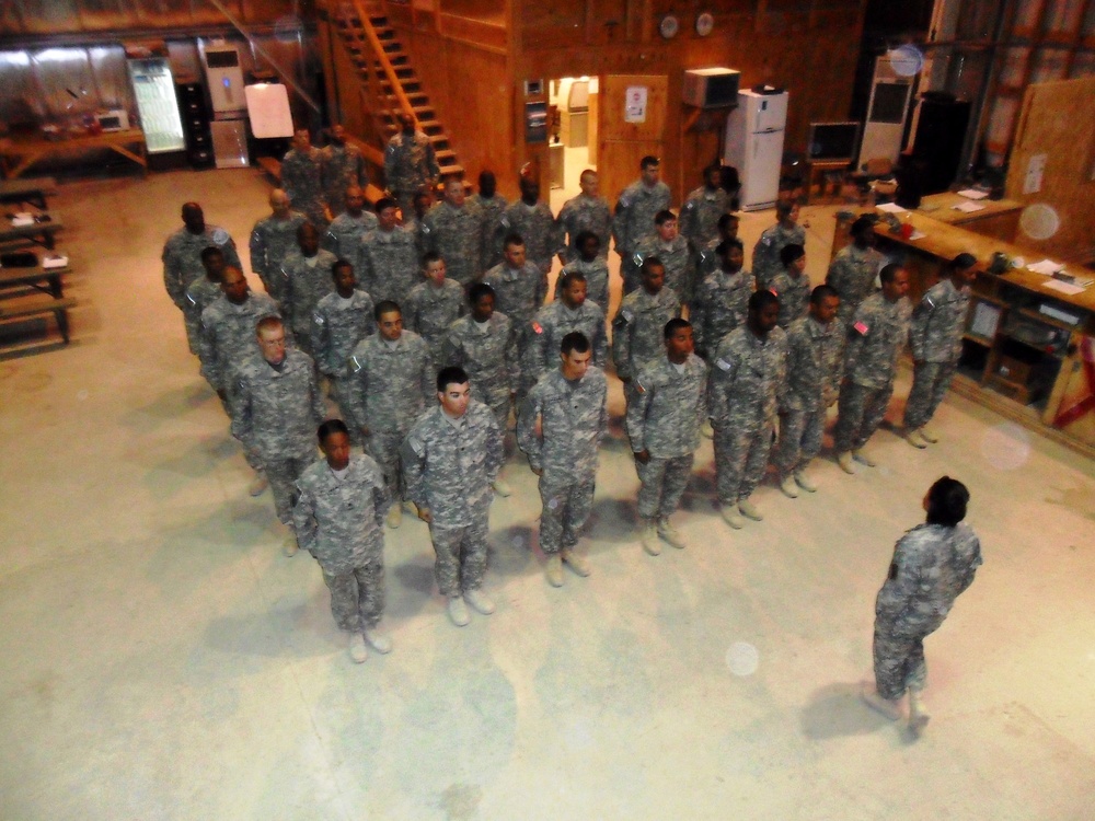 Ordnance Company detachment conducts combat patch ceremony