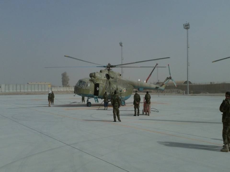 Kandahar Air Wing conducts their first 200-hour maintenance phase inspection on Mi-17