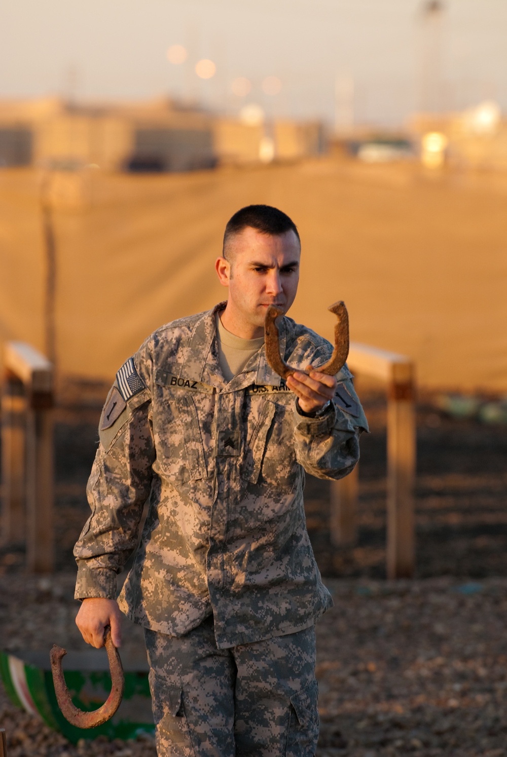 Troops celebrate holidays in Iraq with party, sporting events
