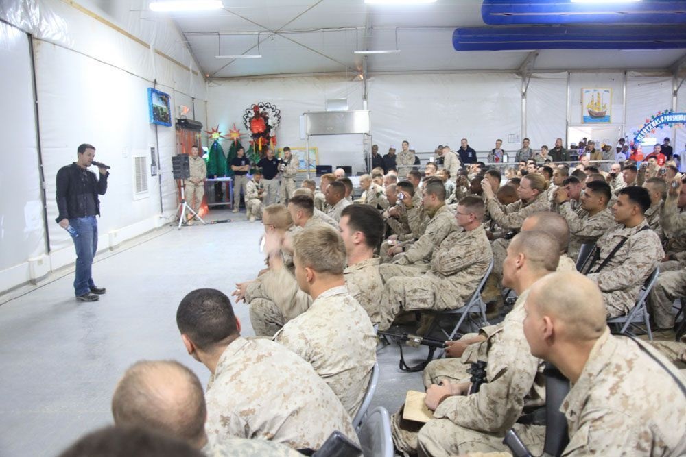 Mark Wahlberg shows new movie to Marines in Afghanistan