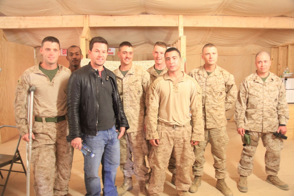 Mark Wahlberg shows new movie to Marines in Afghanistan