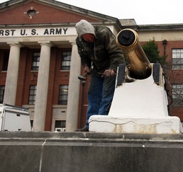 Historic cannons moved from First Army headquarters