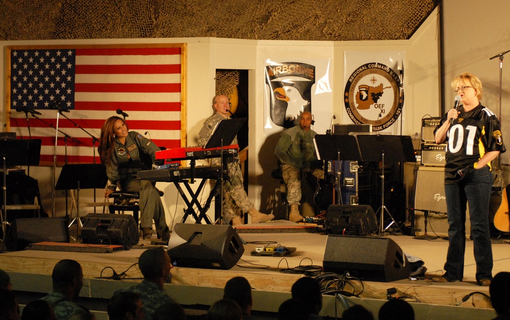 Preston, USO rocked the house at Bagram Airfield