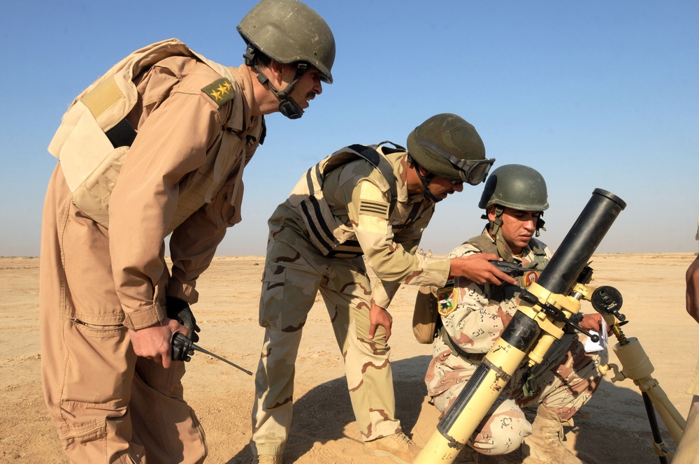 Iraq Infantry School conducts mortar live-fire at BCTC