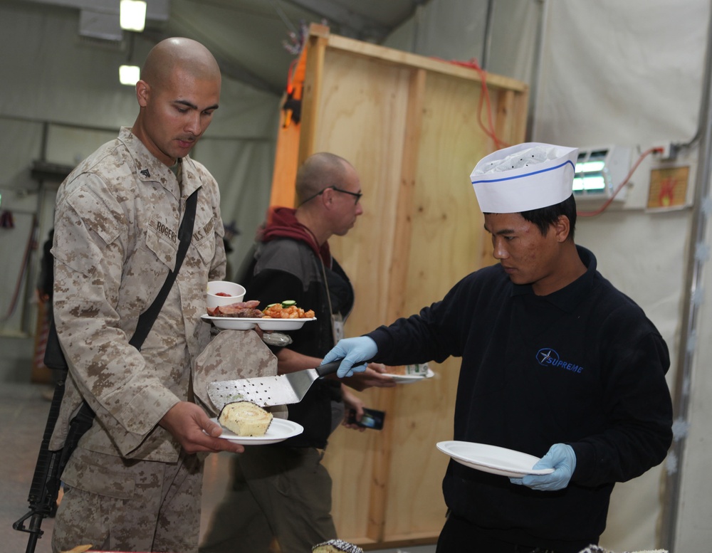 Marines celebrate Christmas with a feast