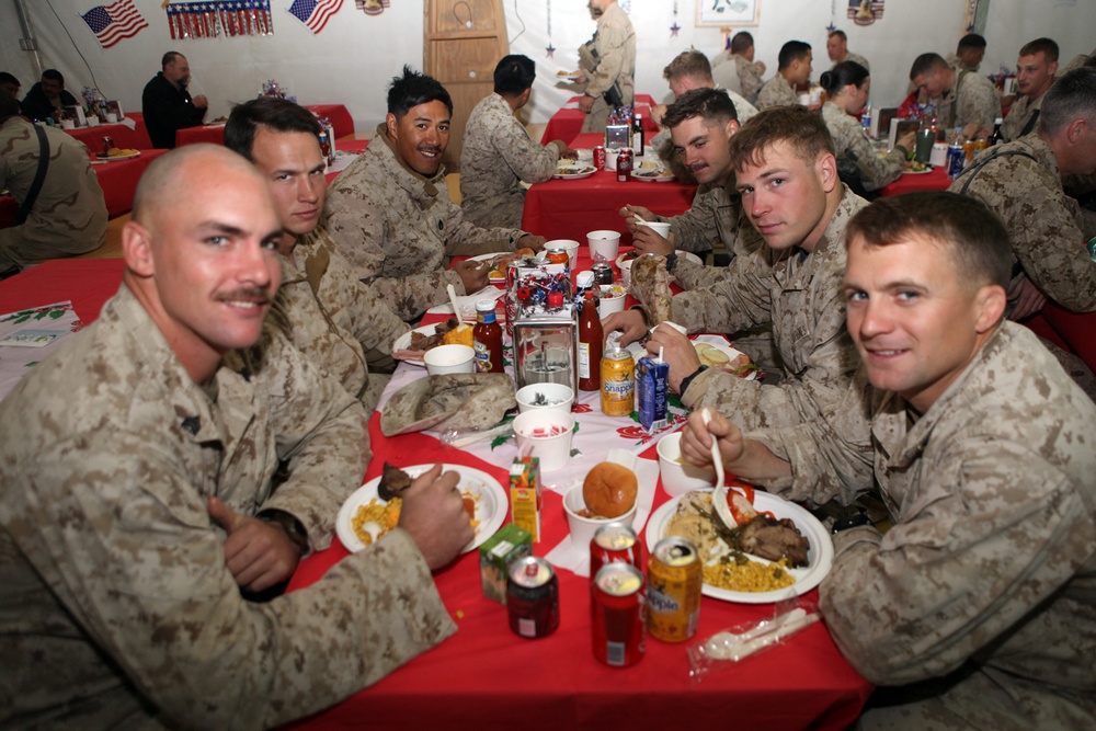 Marines celebrate Christmas with a feast