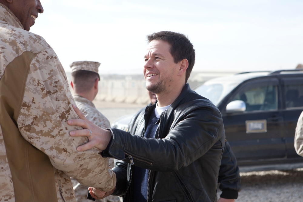 Mark Wahlberg Visits Marines at Camp Leatherneck