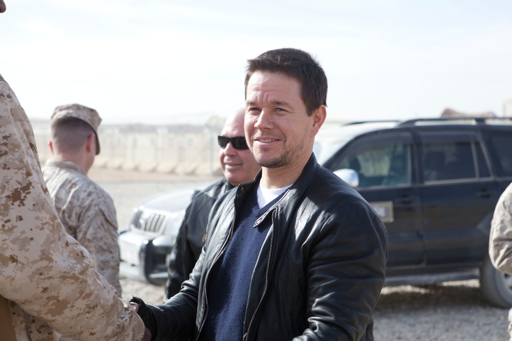 Mark Wahlberg Visits Marines at Camp Leatherneck