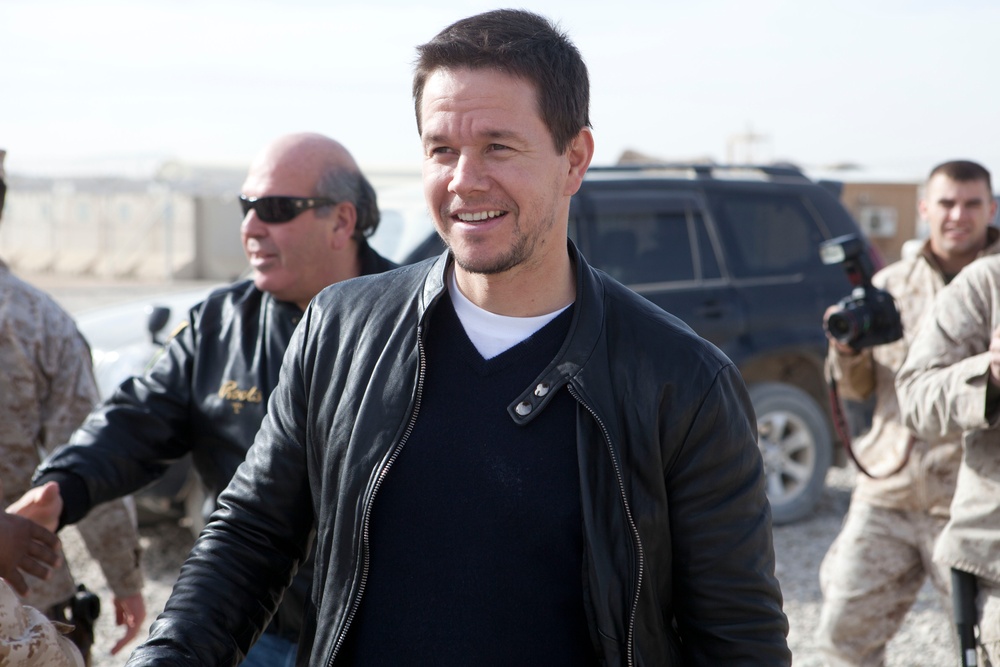 Mark Wahlberg Visits Marines at Camp Leatherneck