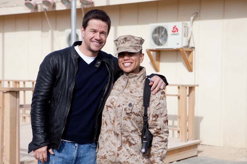 Mark Wahlberg Visits Marines at Camp Leatherneck