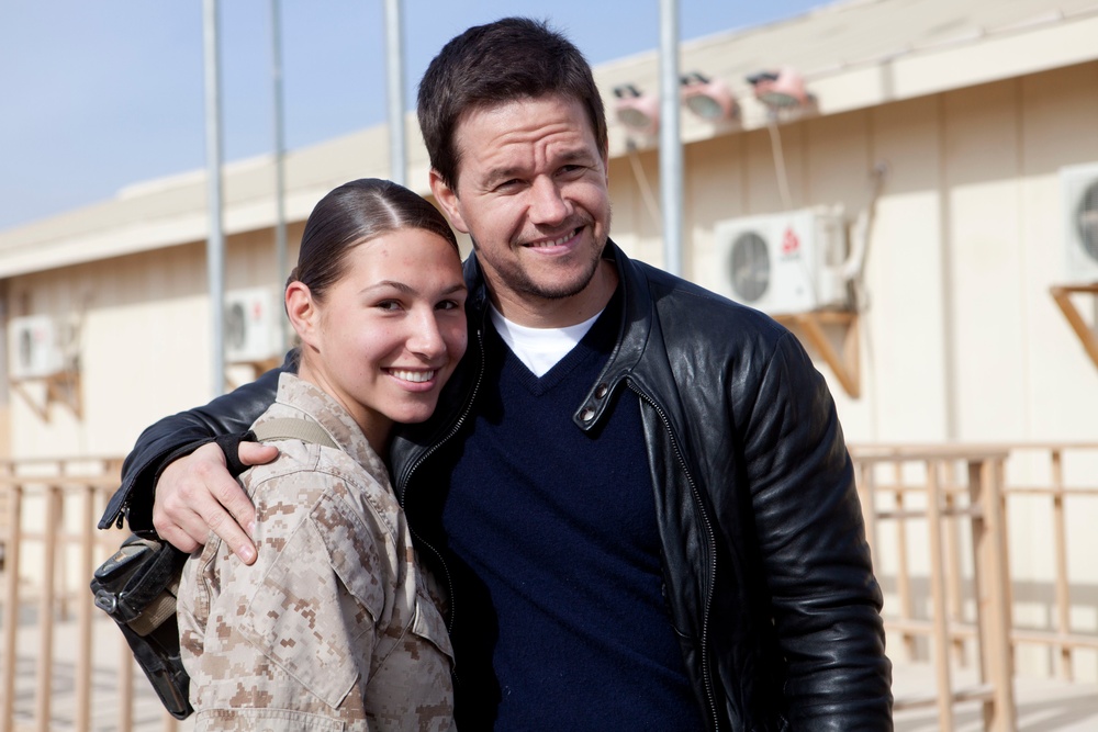 Mark Wahlberg Visits Marines at Camp Leatherneck