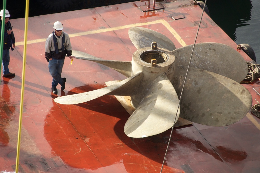 USS Bonhomme Richard in drydock